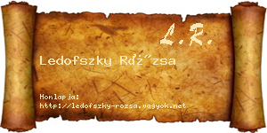 Ledofszky Rózsa névjegykártya